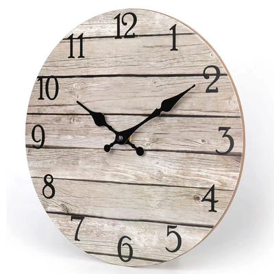 Wooden Wall Clock Number Wall Clock Vintage Rustic Wood Wall Clock Silent Non Ticking Analog Timepiece for Room Bedroom Decor