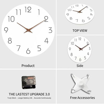 Wall Clock Living Room Bedroom Kitchen Home Decoration Wall Clock Silent Quartz Clock Holiday Gift 10 Inch