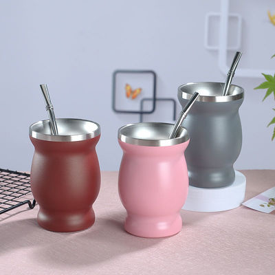 Yerba Mate Cup 304 Stainless Steel Double Wall 8oz Argentine Yerba Mate Gourd