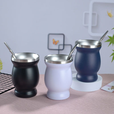 Yerba Mate Cup 304 Stainless Steel Double Wall 8oz Argentine Yerba Mate Gourd