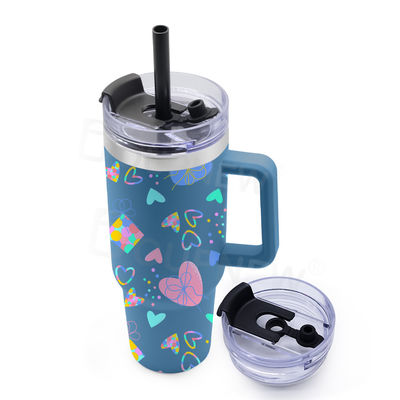 40oz 304 Stainless Steel Insulated Water Bottle Thermal Coffee Car Cup Cold Hot Mugs Vacuum Flask With Handle Straw for Sport
