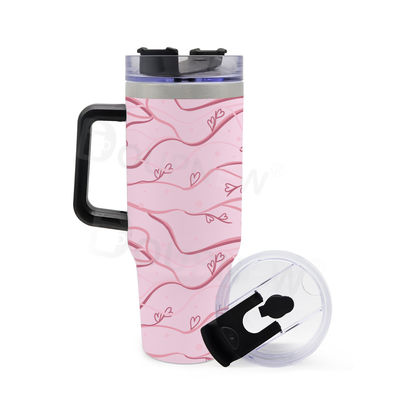 40oz 304 Stainless Steel Insulated Water Bottle Thermal Coffee Car Cup Cold Hot Mugs Vacuum Flask With Handle Straw for Sport