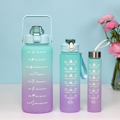 3Pcs Water Bottles Set 2L Motivational Drinking Bottle Sports Water Bottle With Time Marker