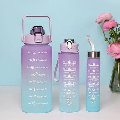 3Pcs Water Bottles Set 2L Motivational Drinking Bottle Sports Water Bottle With Time Marker