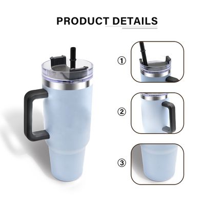 Wholesale Custom Stainless Steel Vacuum Tumblers Vacuum Insulated Cup Travel Coffee Mugs 40oz Tumblers With Handle and Straw