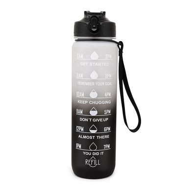 Wholesale Plastic Water Bottle 32oz 1 Liter Motivational Bottle Water Bpa Free Time Marker Drinking Bottles for Gym