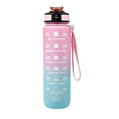 Wholesale Plastic Water Bottle 32oz 1 Liter Motivational Bottle Water Bpa Free Time Marker Drinking Bottles for Gym