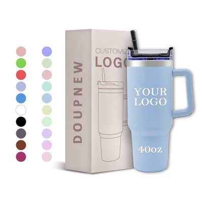 40oz Tumbler Double Wall Stainless Steel 30oz Travel Tumbler 30oz Trek Tumbler With Handle and Straw