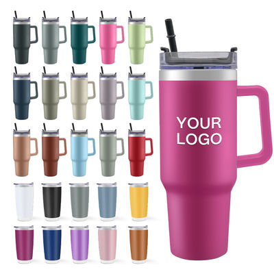40oz Tumbler Double Wall Stainless Steel 30oz Travel Tumbler 30oz Trek Tumbler With Handle and Straw