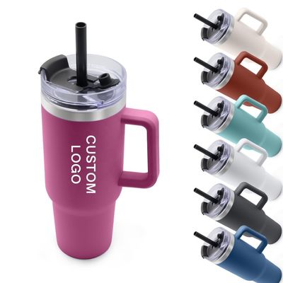 40oz Tumbler Double Wall Stainless Steel 30oz Travel Tumbler 30oz Trek Tumbler With Handle and Straw