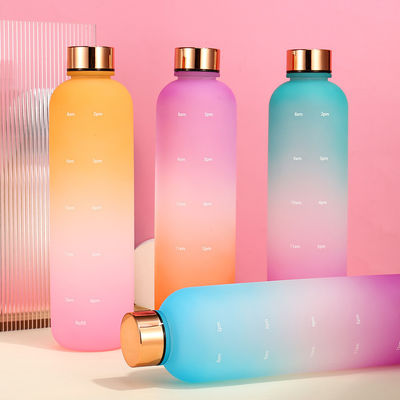 Wholesale Top Seller 32oz PP Water Bottle 1L  Plastic Water Bottle  BPA Free Frosted Water Bottle with Time Marker