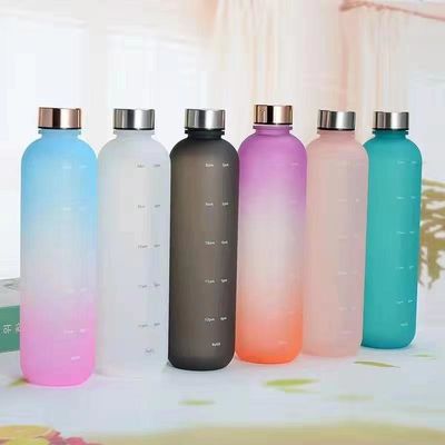 Wholesale Top Seller 32oz PP Water Bottle 1L  Plastic Water Bottle  BPA Free Frosted Water Bottle with Time Marker