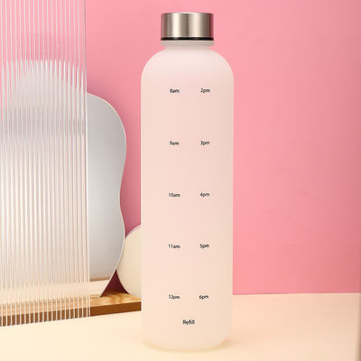 Wholesale Top Seller 32oz PP Water Bottle 1L  Plastic Water Bottle  BPA Free Frosted Water Bottle with Time Marker