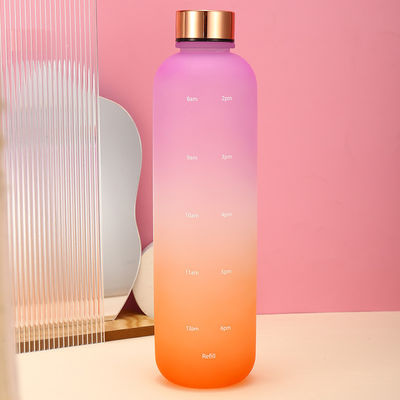 Wholesale Top Seller 32oz PP Water Bottle 1L  Plastic Water Bottle  BPA Free Frosted Water Bottle with Time Marker