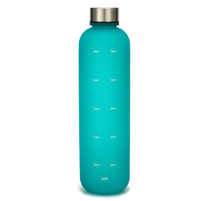 Wholesale Top Seller 32oz PP Water Bottle 1L  Plastic Water Bottle  BPA Free Frosted Water Bottle with Time Marker