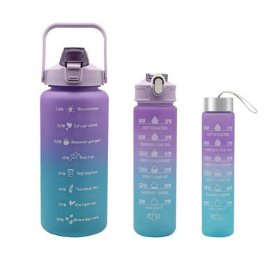 Save Shipping Cost 3in1 Water Bottles 2l 750ml 300ml Plastic Set 3 Pcs Motivational Sports Water Bottle