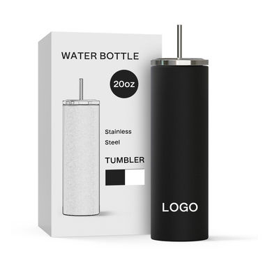 New Arrival Vacuum Flask Sublimation Tumblers 20 Oz Straight Skinny Travel Tumbler With Lid and Straw