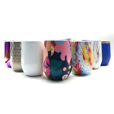 Double Wall Egg Shape Insulated Coffee Tumbler Mug Tumbler 12oz Stainless Steel Wine Tumbler Tea Mugs With Lid and Handle