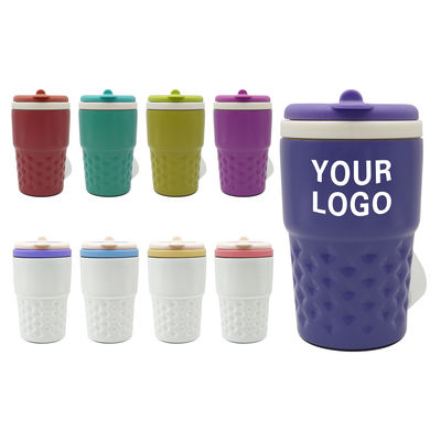 Custom Logo Vacuum Insulated Stainless Steel Coffee Mug Small Portable Stainless Steel Tumbler With Straw Lid