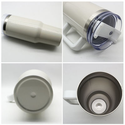 Hot Sale 40oz Tumblers Cups Stainless Steel Double Wall Water Bottle Powder Coated Tumbler With Handle and Straw