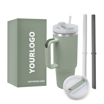Valentine Day Gift Stainless Steel Vacuum Insulation Travel Coffee Mug 40 Oz Tumbler With Handle and Straw