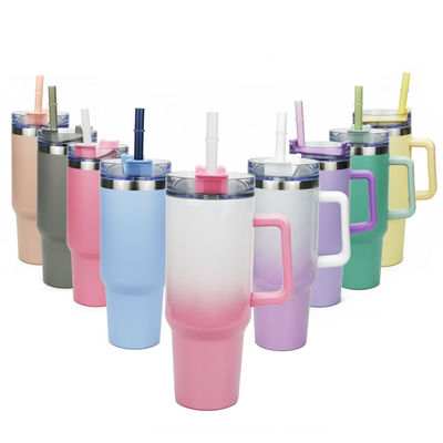 Valentine Day Gift Stainless Steel Vacuum Insulation Travel Coffee Mug 40 Oz Tumbler With Handle and Straw