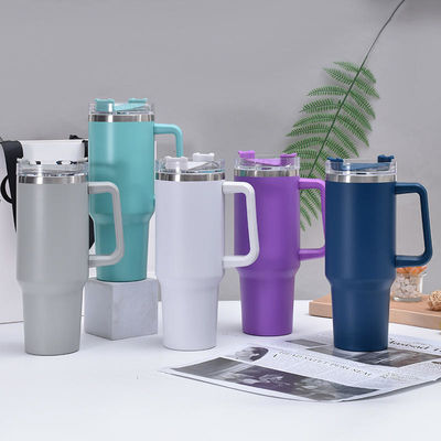 Valentine Day Gift Stainless Steel Vacuum Insulation Travel Coffee Mug 40 Oz Tumbler With Handle and Straw