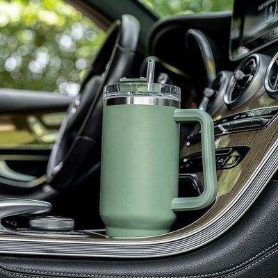 Valentine Day Gift Stainless Steel Vacuum Insulation Travel Coffee Mug 40 Oz Tumbler With Handle and Straw