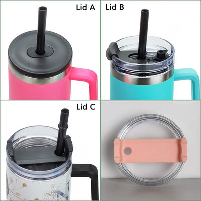 Valentine Day Gift Stainless Steel Vacuum Insulation Travel Coffee Mug 40 Oz Tumbler With Handle and Straw