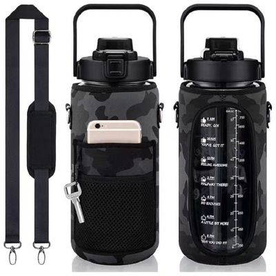 Fitness 64oz Tomatodo Gym Half Gallon 2l Plastic Drinking Bottle Time Maker Sports Motivational Water Bottle With Cover With Bag