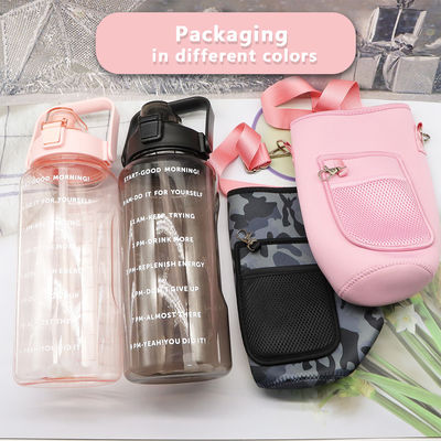 Fitness 64oz Tomatodo Gym Half Gallon 2l Plastic Drinking Bottle Time Maker Sports Motivational Water Bottle With Cover With Bag