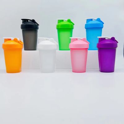 Wholesale 400ml Mixer Protein Shaker Bottle Bpa Free New Design Powder Plastic Gym Protein Shaker Water Bottle With Metal Ball