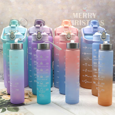 Wholesale 3 in One Sport Bottles Kit Half Gallon Plastic Trio of Water Bottle Gym 3 Em1 Motivational 3 in 1 Water Bottle Set