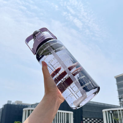 Wholesale 64 Oz Motivational Water Bottle Time Marker 2l Half Gallon Water Bottle Clear Plastic 2 Liter Water Bottles