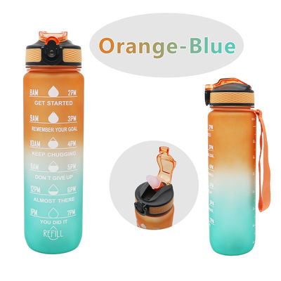 1l Bpa Free Leak Proof Gym Bottle Water Botellas De Agua Motivational Water Bottle With Straw Time Marker for Cycling