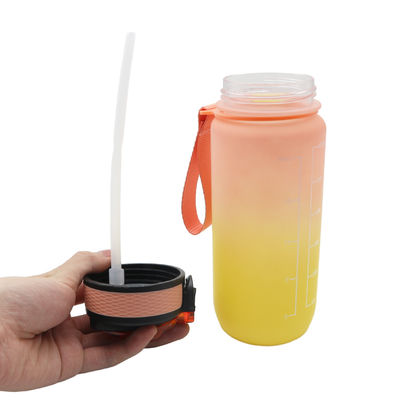 1l Bpa Free Leak Proof Gym Bottle Water Botellas De Agua Motivational Water Bottle With Straw Time Marker for Cycling