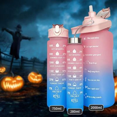 Water Bottle 3pcs in 1 Set Motivational Water Bottles 3 En 1 Garrafa 3 Em 1 Motivacional Plastic Water Bottle Set