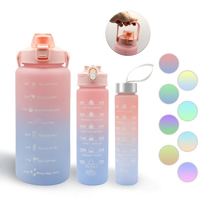 Water Bottle 3pcs in 1 Set Motivational Water Bottles 3 En 1 Garrafa 3 Em 1 Motivacional Plastic Water Bottle Set