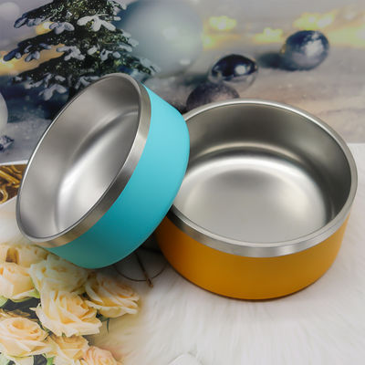 2023 Hot Selling Custom 32oz 64oz Pet Bowls Feeders 304 Stainless Steel Pet Bowl Double Wall Dog Food Bowl for Pets