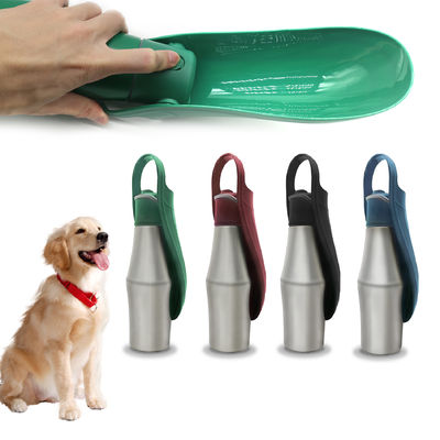 Wholesale Portable Pet Travel Water Bottle Dispenser Stainless Steel 800ml Single Wall Pet Water Bottle for Dogs With Handle