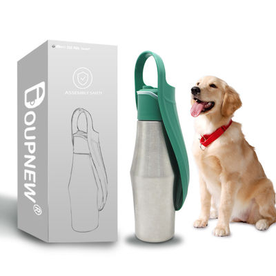 Pet Travel Water Dispenser Stainless Steel 28oz Single Wall Water Bottle Portable Dog Water Bottle With Food Container