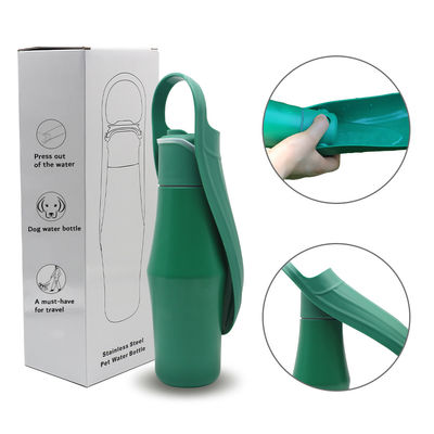 Outdoor 800ml Pet Drinking Bottle Portable 304 Stainless Steel Pet Sport Water Bottle Pet Water Bottle for Walking