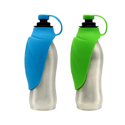 304 Stainless Steel Pet Water Bottle Single Wall Silicon Feeder Bottles for Dogs & Cats