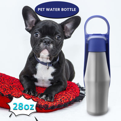 Pet Feeder 2 in 1 Pet Water Bottle 304 Stainless Steel 800ml Portable Dog Water Bottle Portable Water Bottle for Pet
