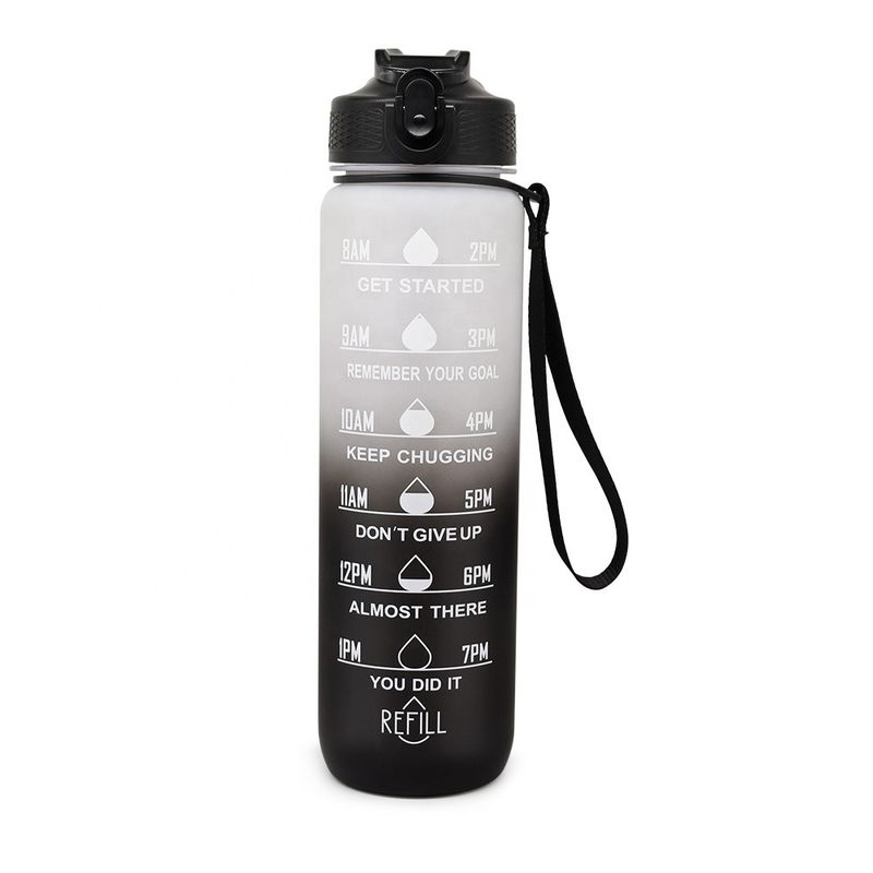 Wholesale Plastic Water Bottle 32oz 1 Liter Motivational Bottle Water Bpa Free Time Marker Drinking Bottles for Gym